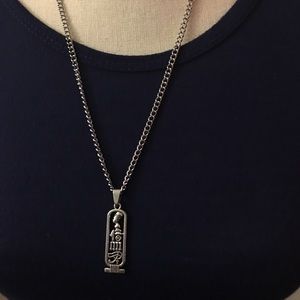 Ancient Egyptian Cartouche Charm Pendant Necklace